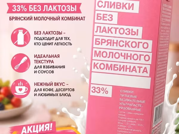 Сливки, 33, Оптом