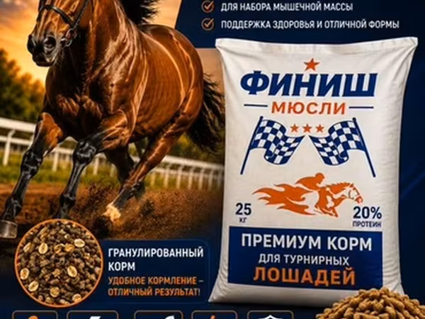 Премиум корм «Финиш Мюсли» для спортивных/турнирных лошадей